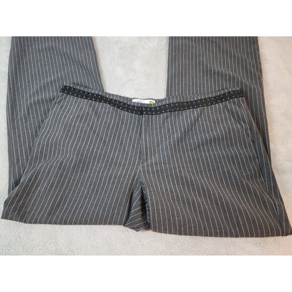 Old Navy Womens Pants 20 Regular Low Waist Wide Leg Gray Stripe STR203XE - Picture 1 of 8